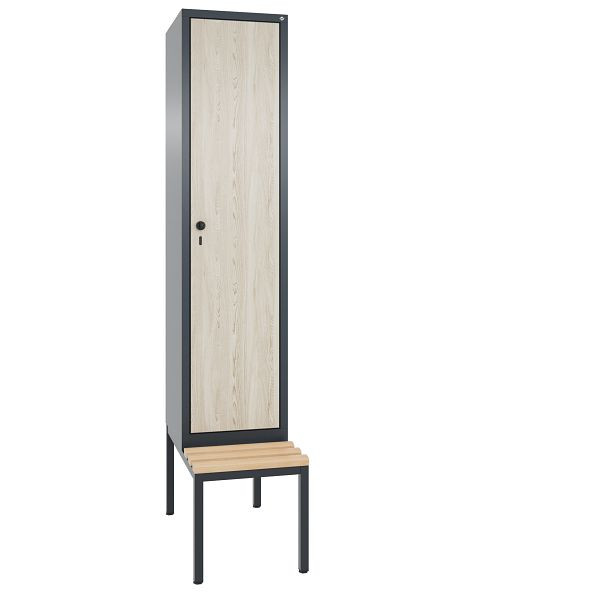 C+P Spind Evolo, 1 Abteil, H2090xB420xT815 mm, Anthrazit/MDF Esche, 48050-12 S10356