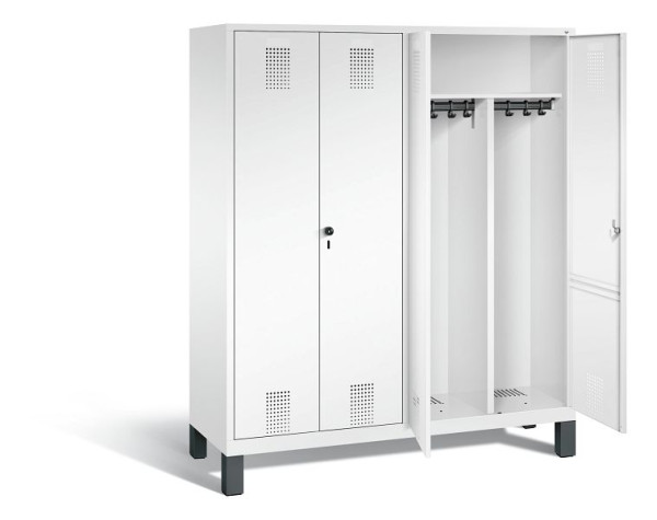 C+P Schwarz-Weiss-Spind Evolo, H1850xB1590xT500mm, Farbe: Verkehrsweiß, 48012-42 S10050