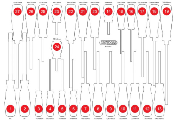 KS Tools Leere Schaumstoffeinlage zu 811.1027, 811.1027-97