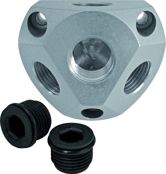 AEROTEC Luftverteilerdose Alu 1/2" inklusive 2 Stopfen, 25603452