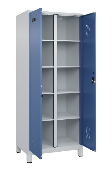 C+P Wäsche-Spind Evolo PLUS, mit Füßen, 2 Abteile, 1950x800x500mm, 7035/5023, Verschluss Zylinderschloss, 049012-22B S10035