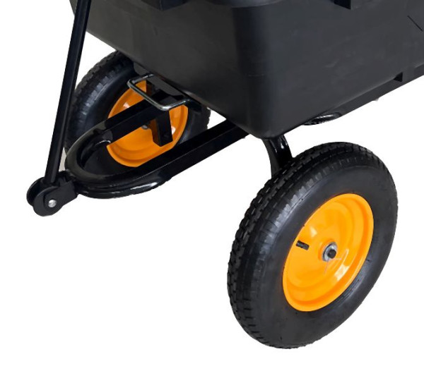 Westmann Kunststoff Gartenwagen mit Kippfunktion, Prakta L Schwarz, 145x108x83cm, WMSK003