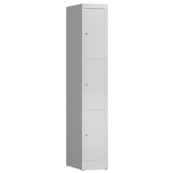 Lüllmann ClassiX Schließfachschrank, 1 Abteil, 3 Fächer, 1800 x 310 x 500 mm, signalweiß, X-520317
