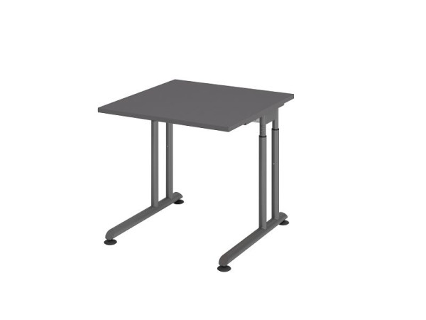 Hammerbacher Schreibtisch C-Fuß 80x80cm Graphit/Graphit, VZS08/G/G
