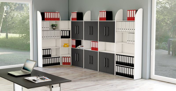 Kerkmann Eckfeld DANTE 2600 mm mit Rückwand, 7 Eckböden, weiß, 50974810