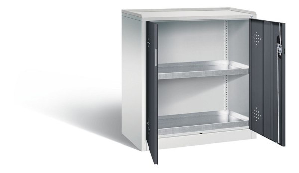 C+P Umweltschrank Acurado, H1000xB930xT500mm, Farbe: Lichtgrau / Schwarzgrau, Muldengriff, 8821-315 S10172