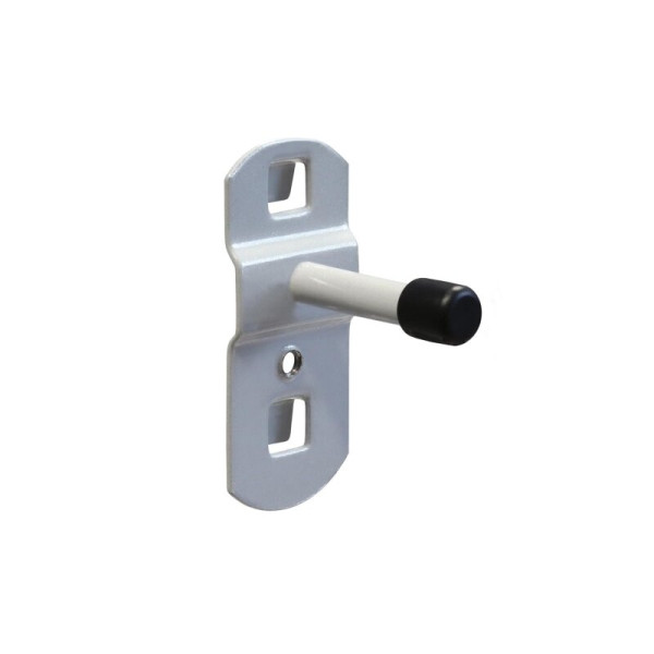 ADB Werkzeughalter mit geradem Hakenende, passend für Eurolochung (10x10 mm / 38x38 mm), Ø: 6mm, Farbe: alu, RAL 9006, 25mm, 23109