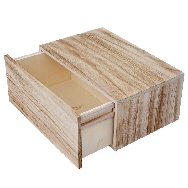 Mendler Wandregal HWC-C55, Schubladen-Regal, Shabby-Look Vintage, 21x46x30cm, naturbraun, 61501