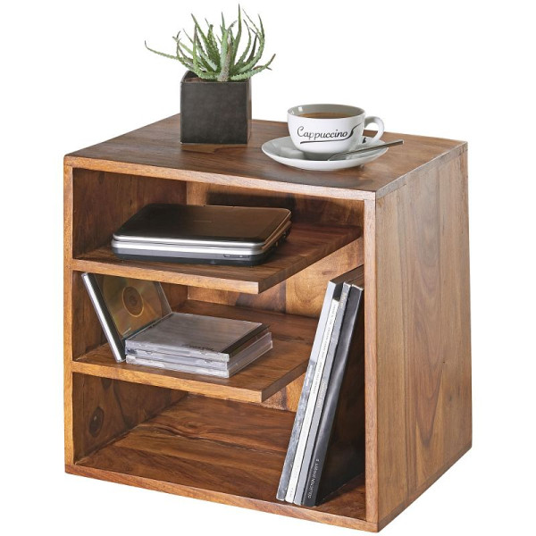 Wohnling Beistelltisch SURNAR 43 x 43 x 30 cm Sheesham Massivholz Design, WL5.676