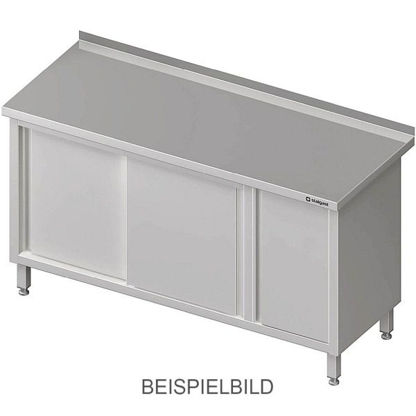 Stalgast Arbeitsschrank mit Schiebetüren 2000x700x850mm, mit Flügeltürschrank links, mit Aufkantung, verschweißt, VAS20708LA