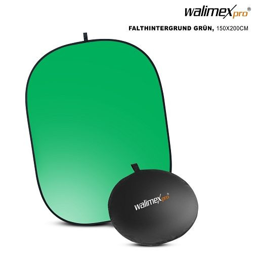 Walimex Falthintergrund grün, 150x200cm, 1013917, 4250234539173