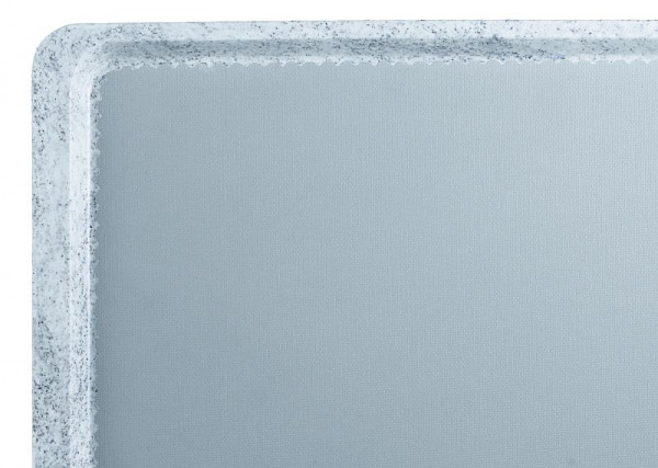 Cambro Polyester Versa Lite Tablett mit rutschfester Gummioberfläche flache Kanten Form 53 x 32,5 cm Grau auf Granittablett, GL4002RNSA83