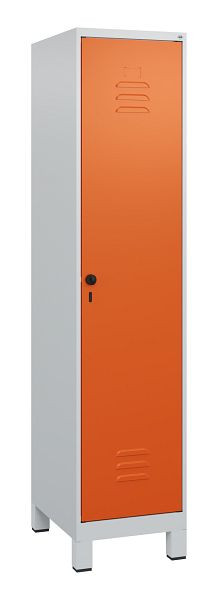 C+P Umkleidespind Classic PLUS mit Mitteltrennwand, Füße, 1800x400x500mm, 7035/2004, Drehriegel, 0800107-12F S10030