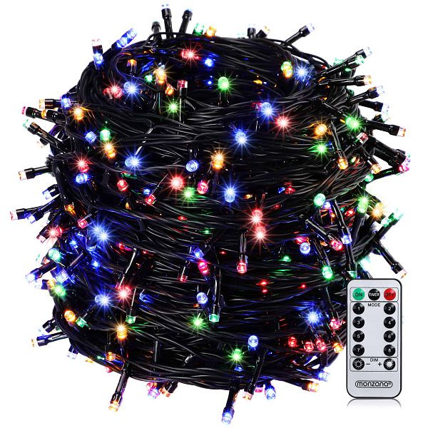 monzana Lichterkette Weihnachten Bunt 60m Fernbedienung, 109480