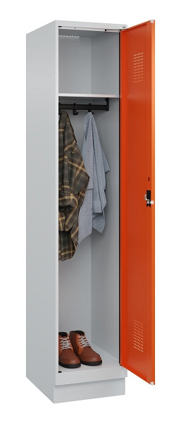 C+P Spind Evolo PLUS, mit Sockel, 1 Abteil, 1950x400x500mm, 7035/2004, Verschluss Zylinderschloss, Ablageböden 1, 049020-12 S10029