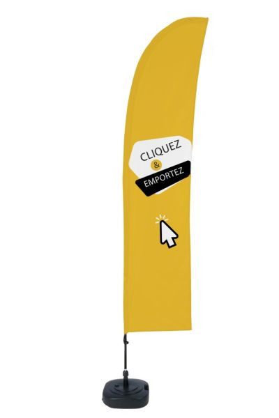 Showdown Displays Beach Flag Budget Wind Komplettset Click & Collect Gelb Französisch, BFBL-WT21-17-I634