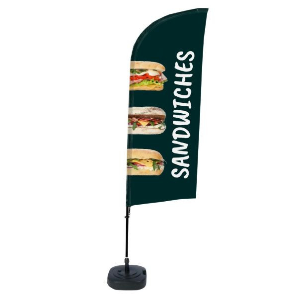 Showdown Displays Beachflag Alu Wind Komplett-Set Sandwiches Englisch, BFAW310-WT21-I70