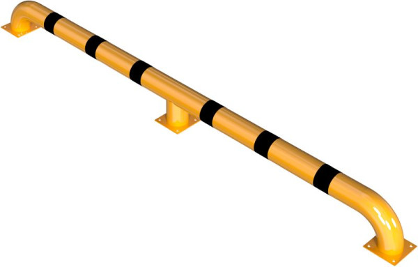 Schake LKW Einfahrhilfe, gerade, aus Ø152,4x2,9mm Rundrohr, Gesamtlänge: ca. 3600mm, zum Aufdübeln, feuerverzinkt und gelb beschichtet, 40157GBG