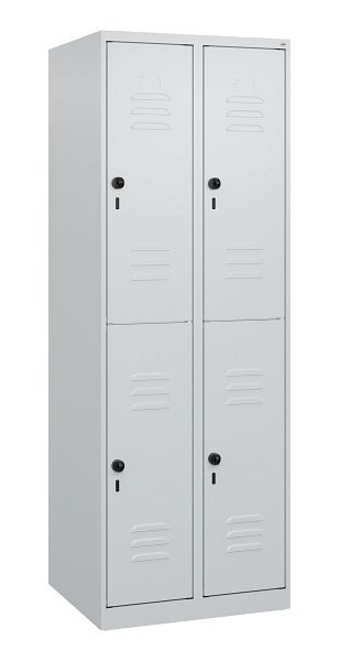 C+P Doppelstöckiger Spind Classic PLUS, 2 Abteile, 1700x600x500mm, 7035/7035, Drehriegel, 0803007-20 S10008