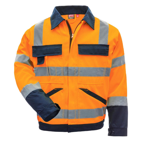 NITRAS MOTION TEX VIZ, Warnschutz - Arbeitsjacke, Größe: 26, Farbe: neonorange/marineblau, VE: 10 Stück, 7573-4121-26