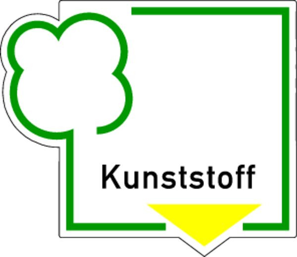 Schilder Klar Recyclingschild Kunststoff, 125x108 mm Folie selbstklebend, 2112/60