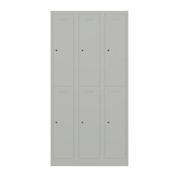 Bisley Garderobenschrank Primary Locker, 3 Abteile mit je 2 Fächern übereinander, 667 york, PL3050T2667