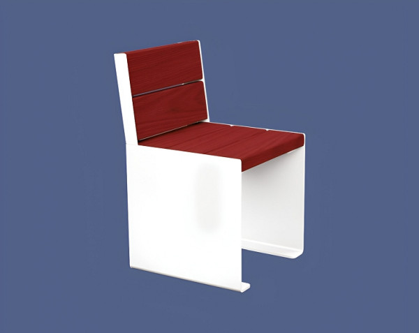Procity Stuhl Kube. Mit Rückenlehne, Stahl & Holz, Mahagoni/RAL 9010, 306394.9010.ACAJ