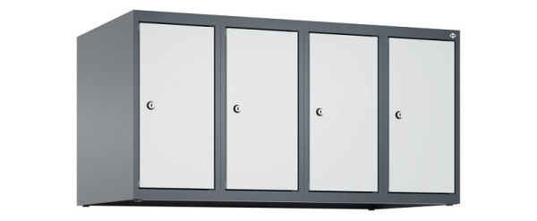 C+P Schrankaufsatz Classic PLUS, Aufsatzschrank, 7016/7035, Zylinderschlösser, 500x1000x500mm, 4 Abteile, 080090-49 S10028