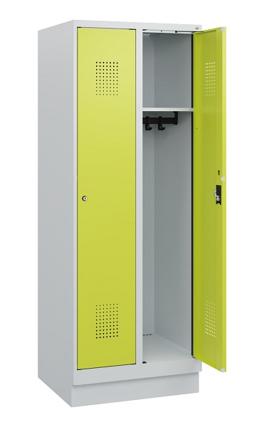 C+P Spind Evolo PLUS, Sockel, 2 Abteile, 1630x600x500mm, 7035/0024, Zylinderschloss, 0490205-20 S10042