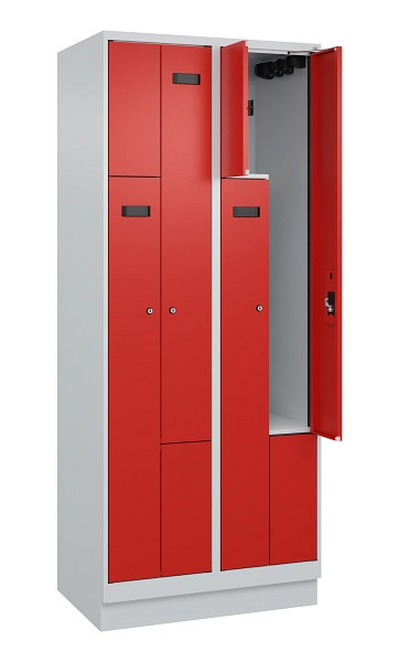 C+P Z-Spind Evolo PLUS, Sockel, 4 Fächer, 1950x800x500mm, 7035/3020, Zylinderschloss, 049023-224 S10033