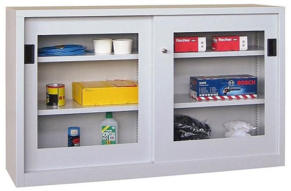 Pavoy Schiebetürenschrank 1000/600/1500, Böden verzinkt, Sichtfenster, 30300-150-690-910