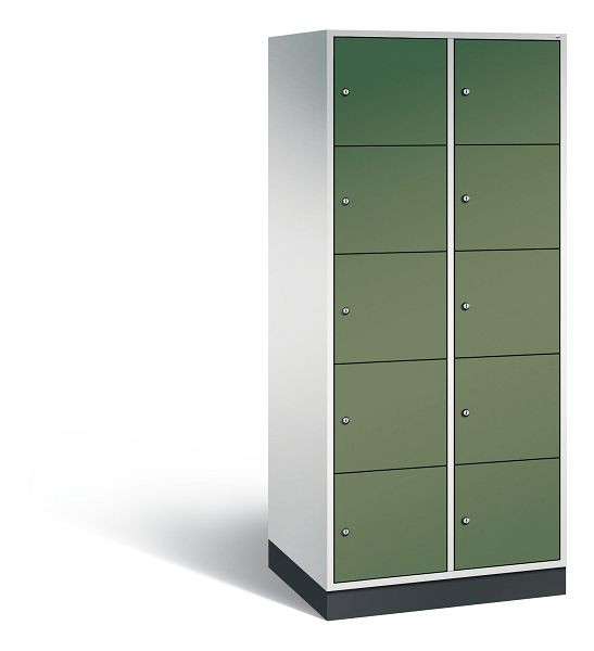 C+P XL-Schließfachschrank Intro, 10 Fächer, H1950B820T590 mm, Grau/Resedagrün, 8570-203 S10059