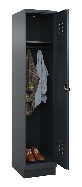 C+P Spind Evolo PLUS, mit Sockel, 1 Abteil, 1950x400x500mm, 7016/7016, Verschluss Drehriegel, Ablageböden 1, 049020-12 S10016