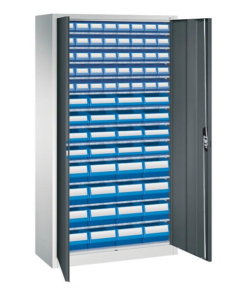 C+P Magazinschrank Serie 13, H1980xB1000xT420mm, 7035/7016, Einlegeböden 12, 133144-28 S10113