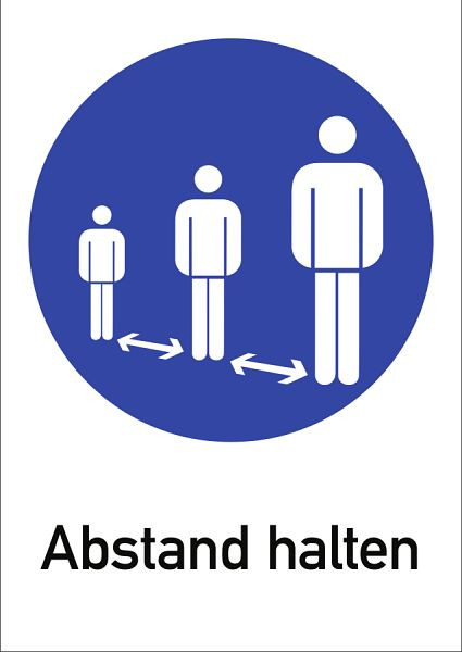 Moedel Abstand halten, Kombischild, Folie, 210x297 mm, 104424
