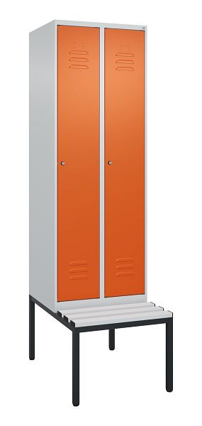 C+P Umkleidespind Classic PLUS mit Mitteltrennwand, 2 Abteile, 2120x600x815mm, 7035/2004, Zylinderschlösser, 0800507-20F S10122
