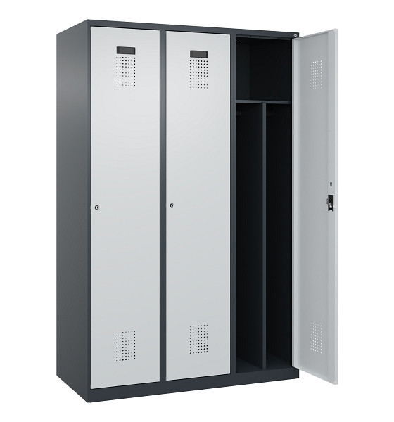 C+P Spind Evolo PLUS, 3 Abteile, 1850x1200x500mm, 7016/7035, Verschluss Zylinderschloss, 049000-32F S10044