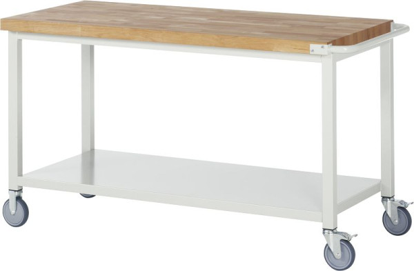 RAU Fahrbare Werkbank 8000 - Modell 8000, B1500 x T700 x H880-1080 mm, Systemunterbau B1495 x T650 mm, Ablageboden unten, Tiefe 650 mm, 05-8000-6-157B4H.12