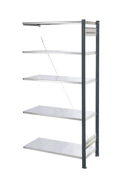 Kappes Steckregal Anbaufeld RAL 7016, 2000 x 1000 x 300 mm, 5 Böden verzinkt, 5222.00.0108