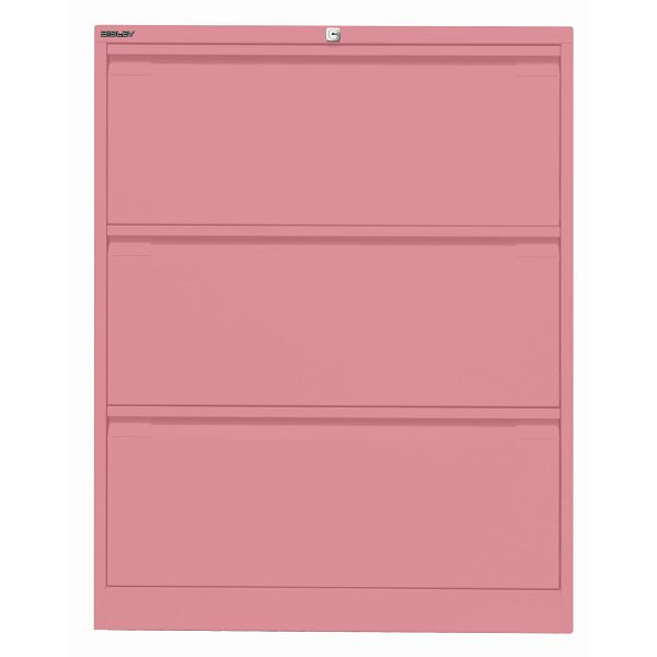 Bisley Hängeregistraturschrank, doppelbahnig, 3 HR-Schubladen, 601 pink, DF3601