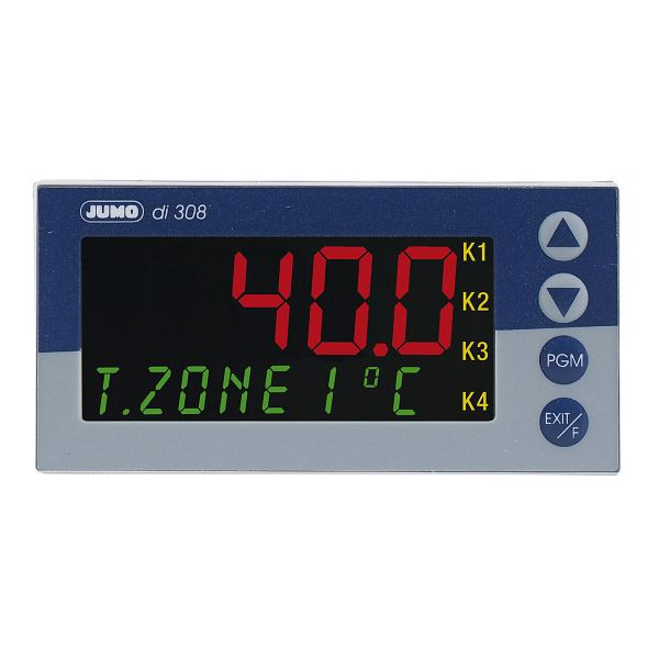 JUMO Digitales Anzeigeinstrument, Format 96x48 mm, Analogausgang, 230 V, 00494156