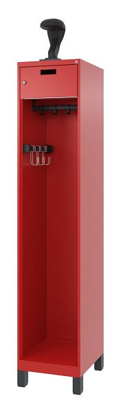 C+P Feuerwehrspind Evolo, Modell PRAKTUS, 1 Abteil, H1950xB400xT500 mm, Feuerrot, Füße, 0492015-12 S10008