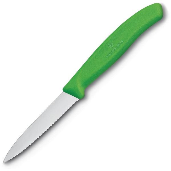 Victorinox Schälmesser Wellenschliff grün 8cm, eisgehärteter Edelstahl, CP841