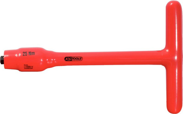 KS Tools 3/8" Festeingestellter T-Griff-Drehmomentbegrenzer mit Schutzisolierung, 25Nm, 117.3808