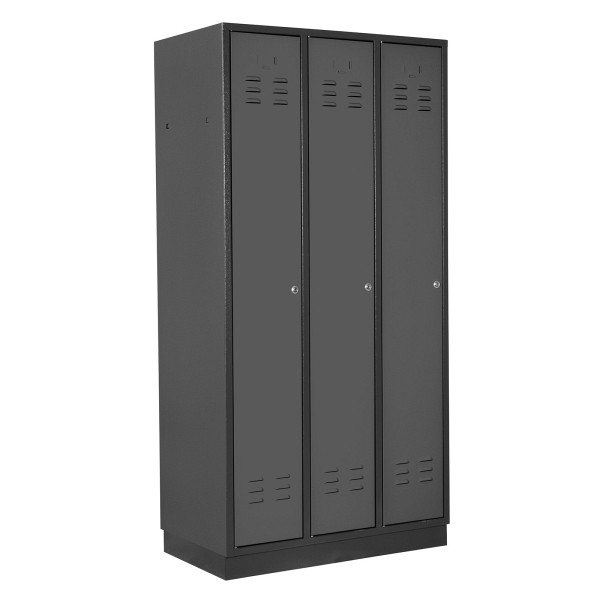 ADB Spind 3-türig, Farbe RAL 7016/7016, regular door, 41908