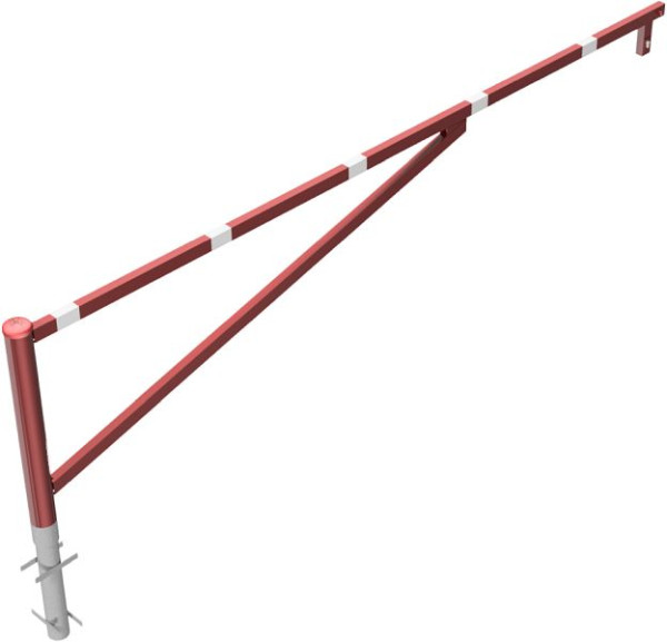 Schake Drehschranke, zum Einbetonieren, feuerverzinkt und rot beschichtet, lichte Weite: 3500 mm, mit Profilzylinderschloss, 413_350ZB