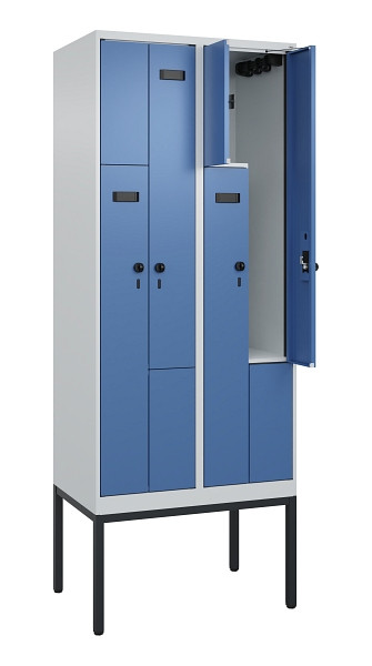 C+P Z-Spind Evolo PLUS, Gestell, 4 Fächer, 2120x800x500mm, 7035/5023, Drehriegel, 0490337-224 S10020