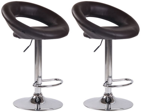 CLP Barhocker Olinda Kunstleder chrom, braun, VE: 2 Stück, 320275