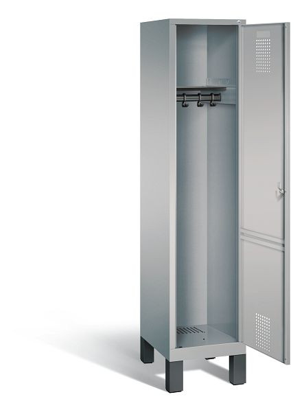 C+P Garderobenschrank Evolo, H1850xB420xT500mm, Farbe: Weißaluminium, 48010-12 S10027