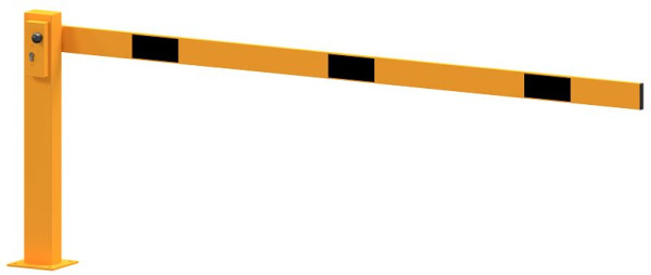 Schake Kompakte Handschranke 2,5m, gelb / schwarz, mit Profilzylinderschloss, 4011_251ZPBG